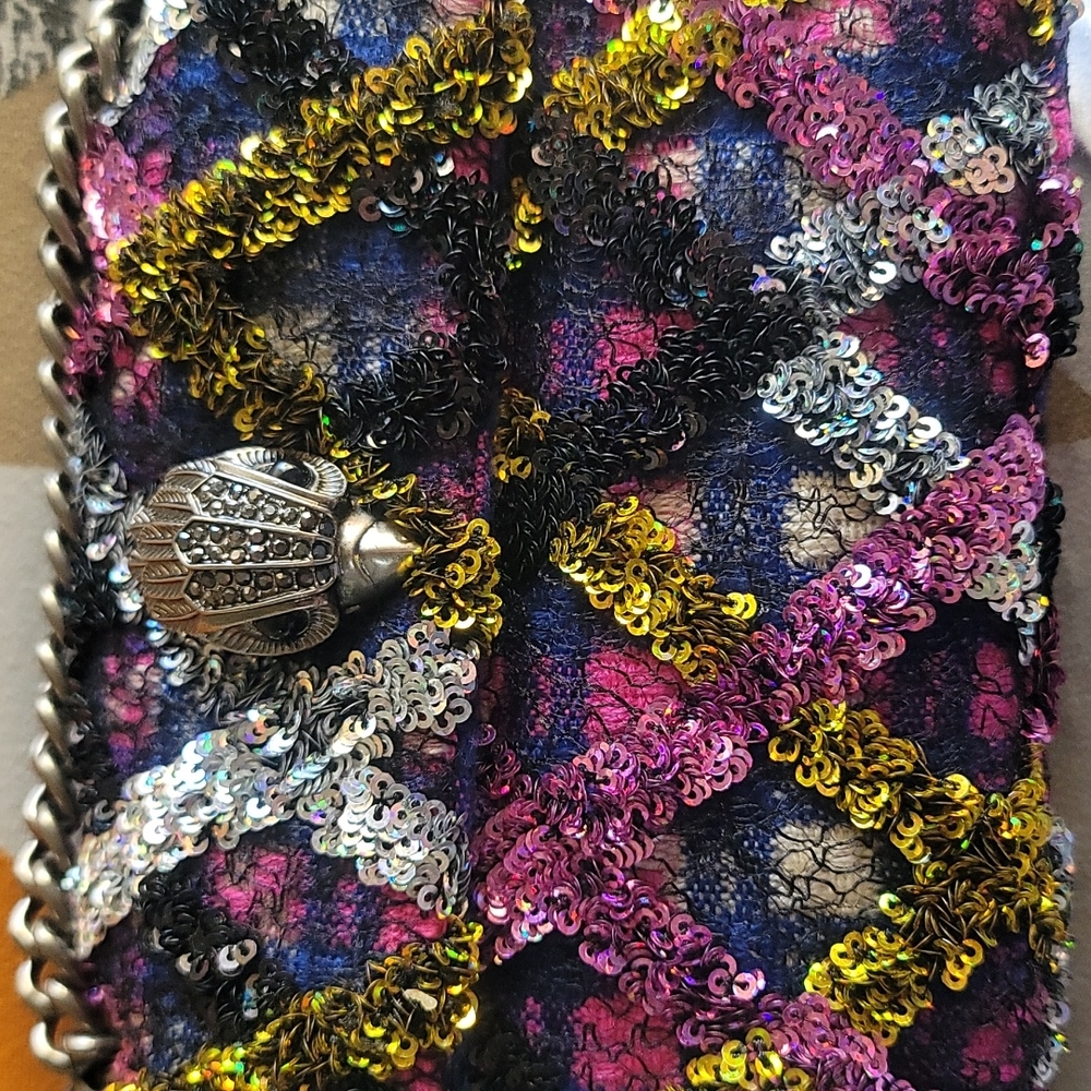Sequined Mini Kensington Crossbody Bag  KURT GEIGER LONDON - Picture 12 of 14